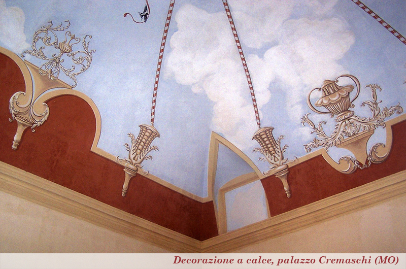 decorazione a calce, palazzo Cremaschi (MO)