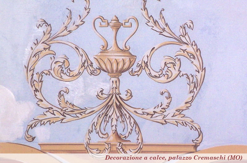 decorazione a calce, palazzo Cremaschi (MO)