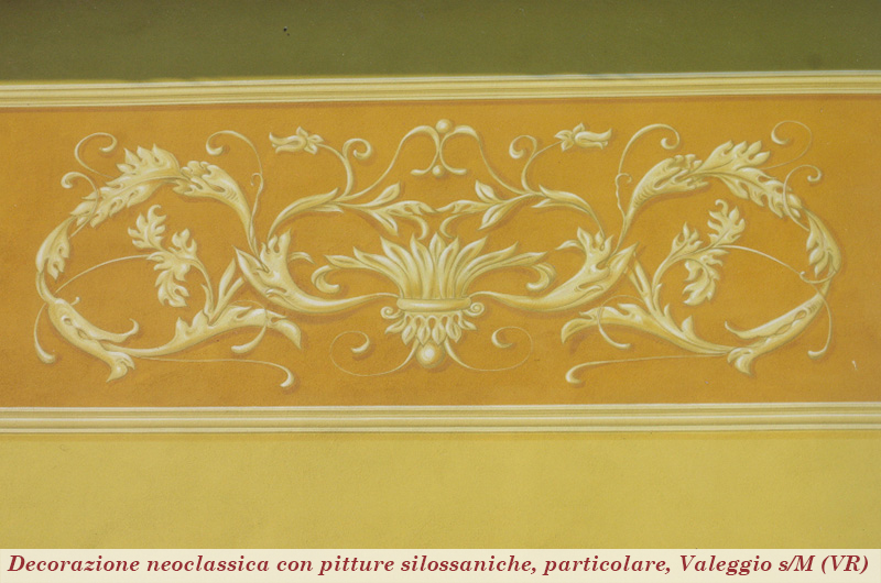 decorazione neoclassica con pitture silossaniche, particolare, Valeggio s/M (VR)